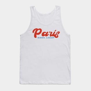 Paris GPS Coordinates 70s Tank Top